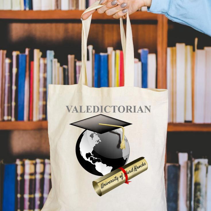 Valedictorian University Of Hard Knocks Graduation Tshirt Canvas Tote Bag
