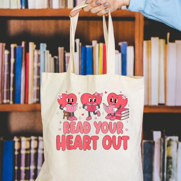 Valentine Day Book Read Your Heart Out Lovers Teacher Kids Canvas Tote Bag Valentine Day Book Read Your Heart Out Lovers Teacher Kids Canvas Tote Bag