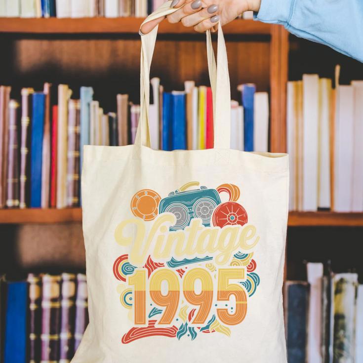 Vintage 1995 Retro Classic 90s Nostalgia Throwback Vibe Canvas Tote Bag Vintage 1995 Retro Classic 90s Nostalgia Throwback Vibe Canvas Tote Bag