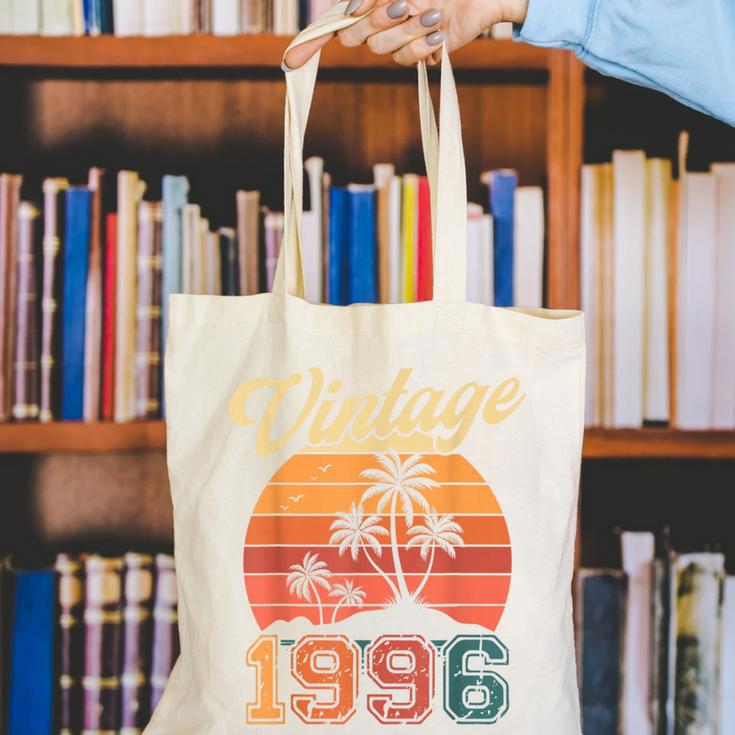 Vintage 1996 Retro Sunset Nostalgia 90s 30th Birthday Canvas Tote Bag Vintage 1996 Retro Sunset Nostalgia 90s 30th Birthday Canvas Tote Bag