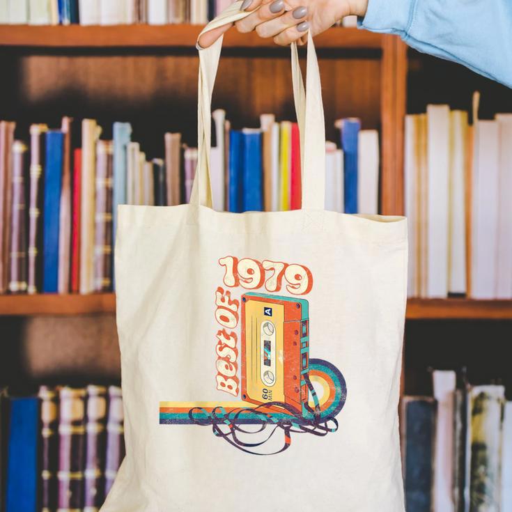 Vintage Best Of 1979 41st Birthday Graduation Cassette Tape Canvas Tote Bag
