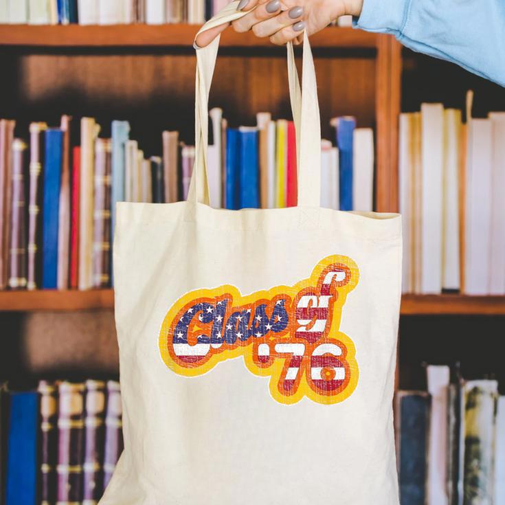Vintage Class Of 1976 Bicentennial Graduation Year Canvas Tote Bag