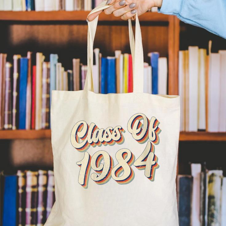 Vintage Class Of 1984 40th Reunion High School Graduation 84 Canvas Tote Bag