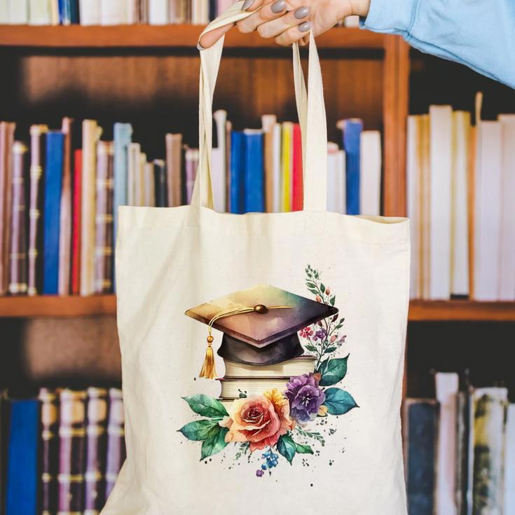 Vintage Hat High School College Graduate Graduation Canvas Tote Bag
