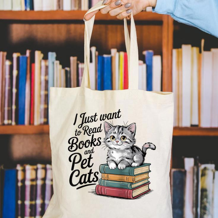 Vintage I Just Want To Read Books And Pet Cats Cat Raglan Baseball Tee Canvas Tote Bag Vintage I Just Want To Read Books And Pet Cats Cat Raglan Baseball Tee Canvas Tote Bag