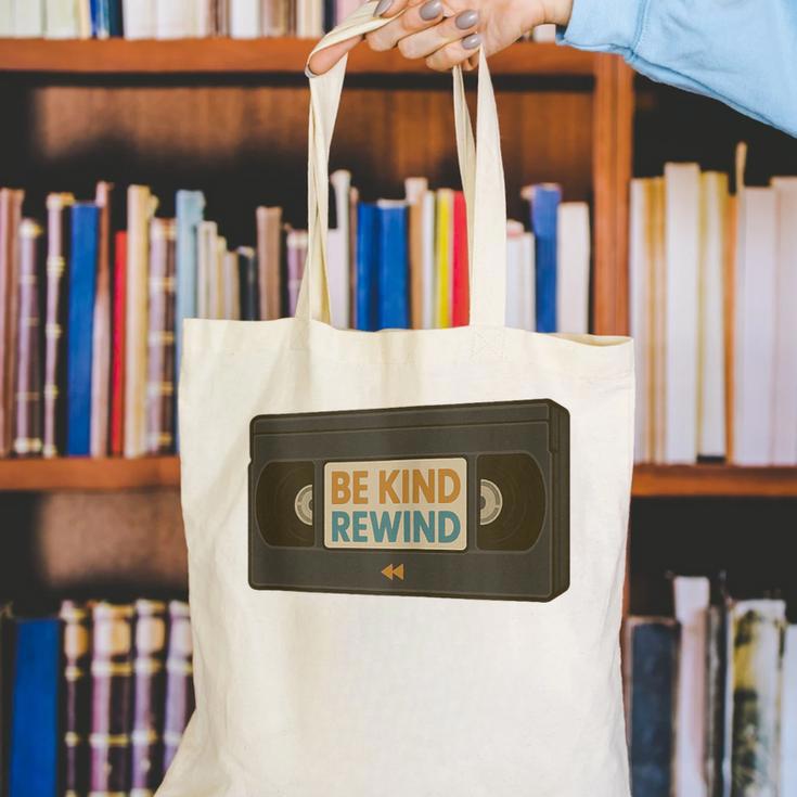 Vintage VHS Tape Humor Retro Nostalgia Graphic Canvas Tote Bag