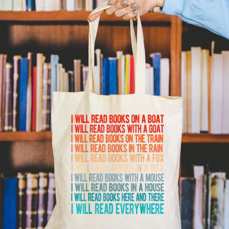 I Will Read Books On A Boat Kids Reading Canvas Tote Bag