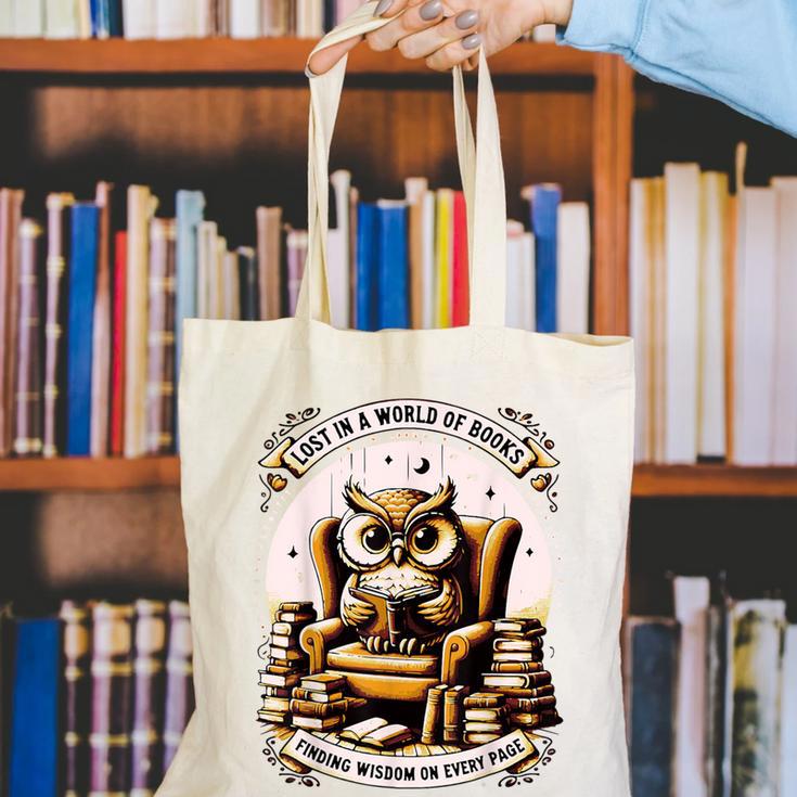 Wise Owl Reading Books Canvas Tote Bag