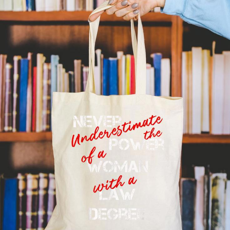 Woman Law Degree Graduation Diploma Party Canvas Tote Bag