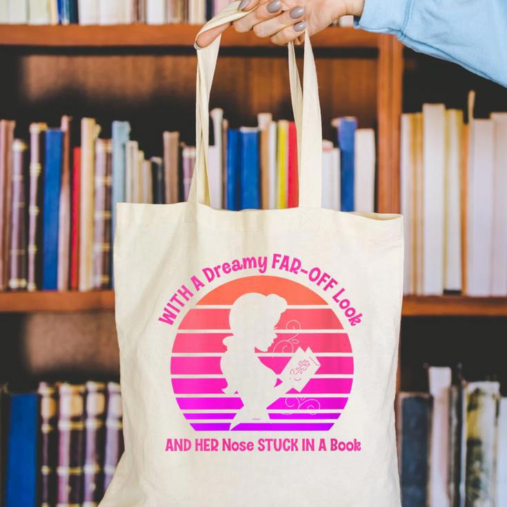 Women's With A Dreamy Far-Off Look And Her Nose Stuck In A Book Canvas Tote Bag