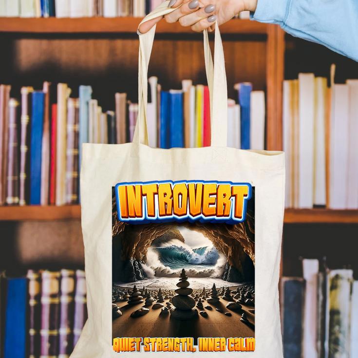 World Introvert Day Quiet Strength Inner Calm Canvas Tote Bag World Introvert Day Quiet Strength Inner Calm Canvas Tote Bag