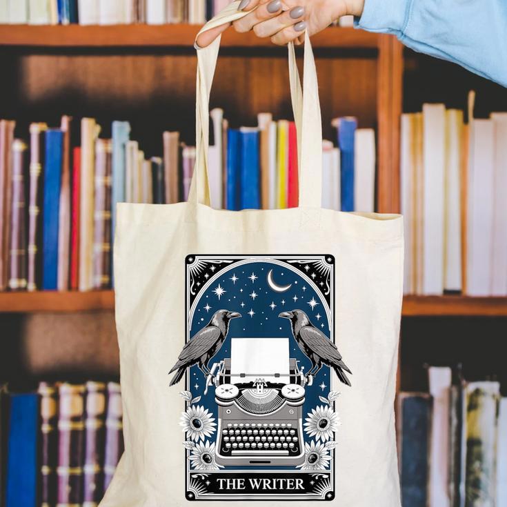 The Writer Typewriter Crow Writing Journalist Book Writer Canvas Tote Bag