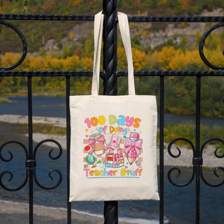 100th Day Of School Teacher 100 Days Coffee Books Canvas Tote Bag