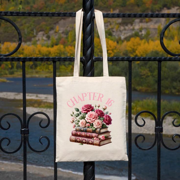 16th Birthday Chapter 16 Birthday Shirt Women Book Lover Canvas Tote Bag 16th Birthday Chapter 16 Birthday Shirt Women Book Lover Canvas Tote Bag
