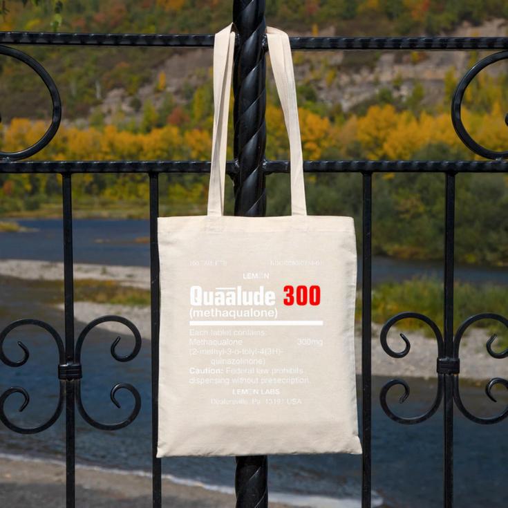 1970's Lemon Labs Quaalude 300 Label Reproduction Nostalgia Premium Tri-Blend Canvas Tote Bag
