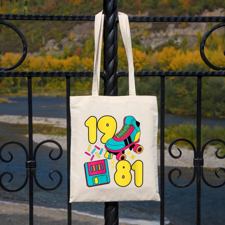 1981 Retro Raised In The 80s Old School Nostalgia Vibes Canvas Tote Bag 1981 Retro Raised In The 80s Old School Nostalgia Vibes Canvas Tote Bag