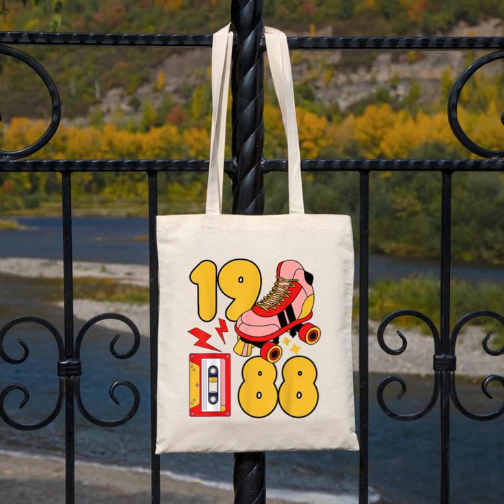 1988 Retro Raised On 80s Music Old School Nostalgia Punk Canvas Tote Bag 1988 Retro Raised On 80s Music Old School Nostalgia Punk Canvas Tote Bag