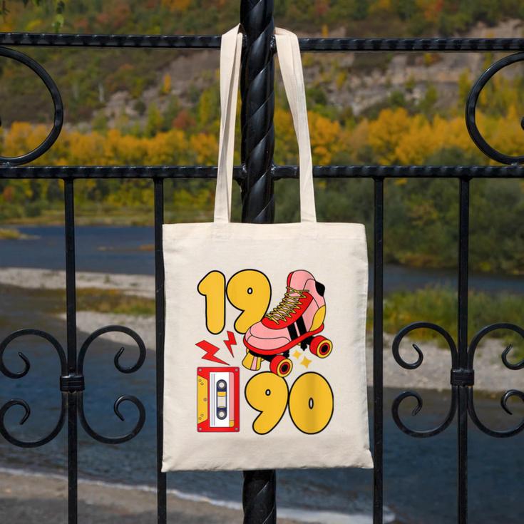 1990 Retro Raised On 90s Music Old School Nostalgia Punk Canvas Tote Bag 1990 Retro Raised On 90s Music Old School Nostalgia Punk Canvas Tote Bag
