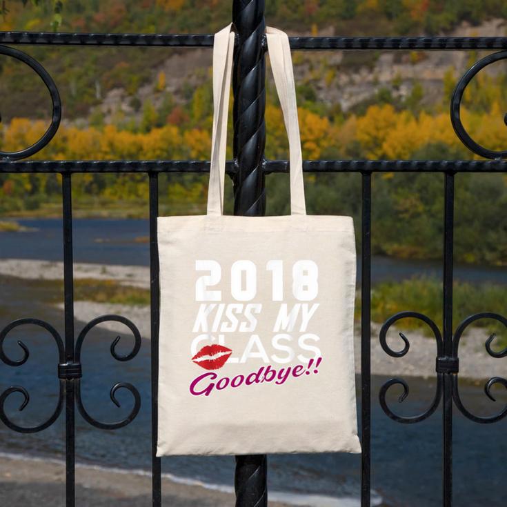 2018 Kiss My Class Goodbye Graduation Canvas Tote Bag