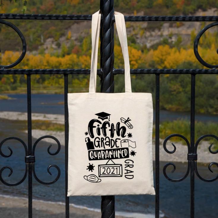 5th Grade Graduate 2021 Graduate Quarantine Fifth Graduation Canvas Tote Bag