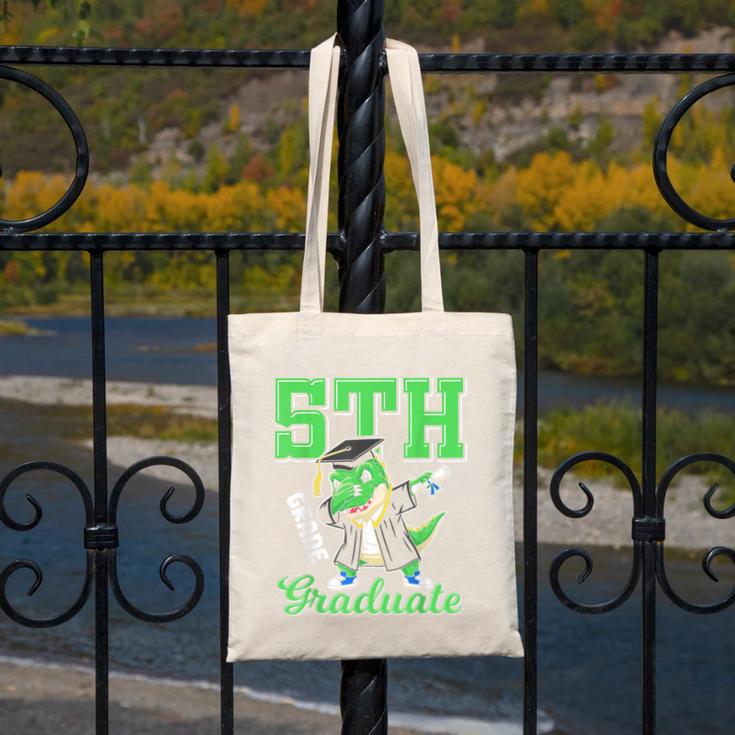 5th Grade Graduate Dinosaur Dab Graduation School Canvas Tote Bag