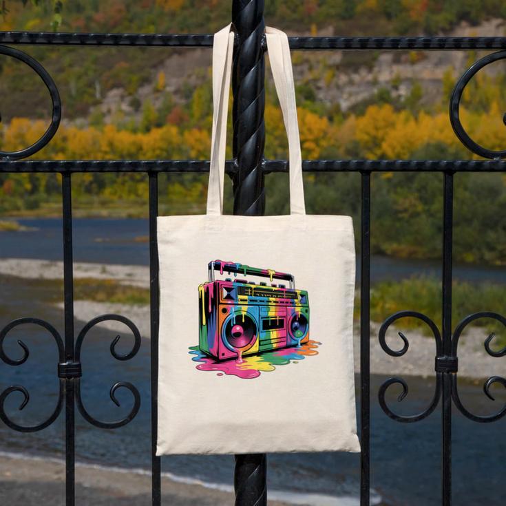 80s 90s Hip Hop Nostalgia Retro Boombox Music Lovers Canvas Tote Bag