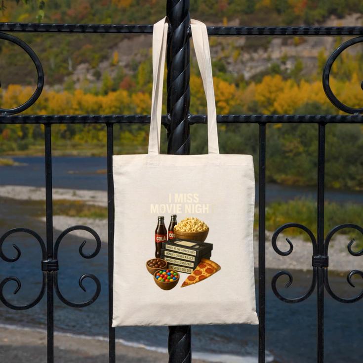 80's & 90's Nostalgia T- Shirt I Miss Movie Night Canvas Tote Bag 80's & 90's Nostalgia T- Shirt I Miss Movie Night Canvas Tote Bag
