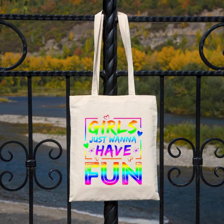 80's Girls Just Wanna Have Fun Nostalgia 1980s Style Premium Tri-Blend Canvas Tote Bag