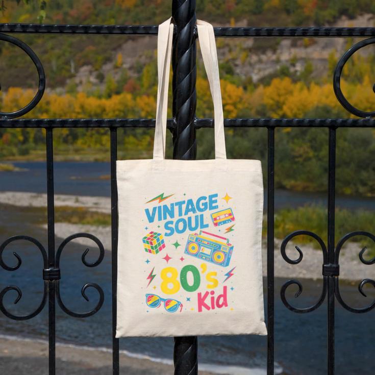 80’s Kid Nostalgia Retro Music Lover Retro 1980s Throwback Canvas Tote Bag