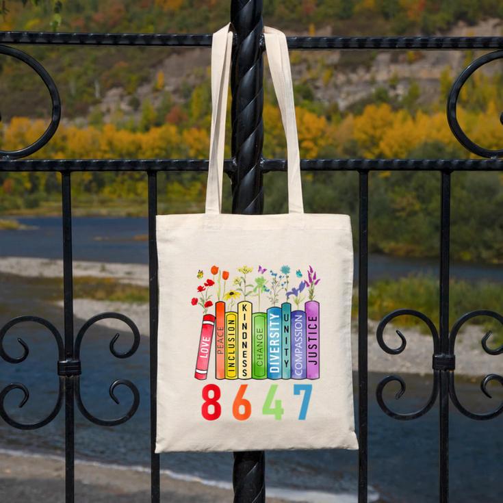 8647 Equal Rights Book Flower Trump Women Rights Feminist Canvas Tote Bag