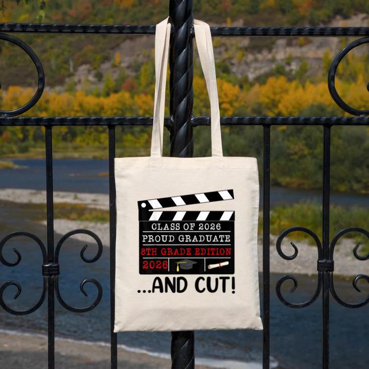 8th Grade Graduation 2026 Graduate Clapperboard Canvas Tote Bag