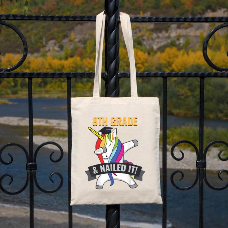 8TH GRADE NAILED IT UNICORN DABBING GRADUATION T-SHIRT Canvas Tote Bag