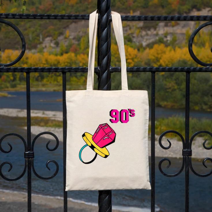 90’s Ring Retro Nostalgia Colorful Throwback Canvas Tote Bag