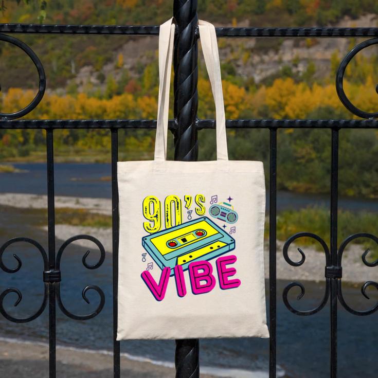 90's Vibe Retro Style Cassette Tape Nostalgia 1990s Party Canvas Tote Bag 90's Vibe Retro Style Cassette Tape Nostalgia 1990s Party Canvas Tote Bag