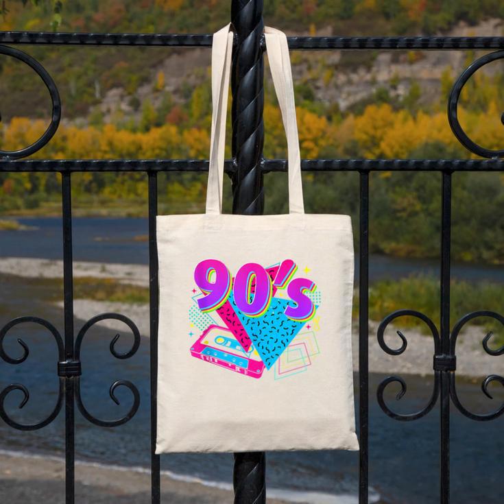 90's Vibe Retro Style Cassette Tape Nostalgia 1990s Party Canvas Tote Bag