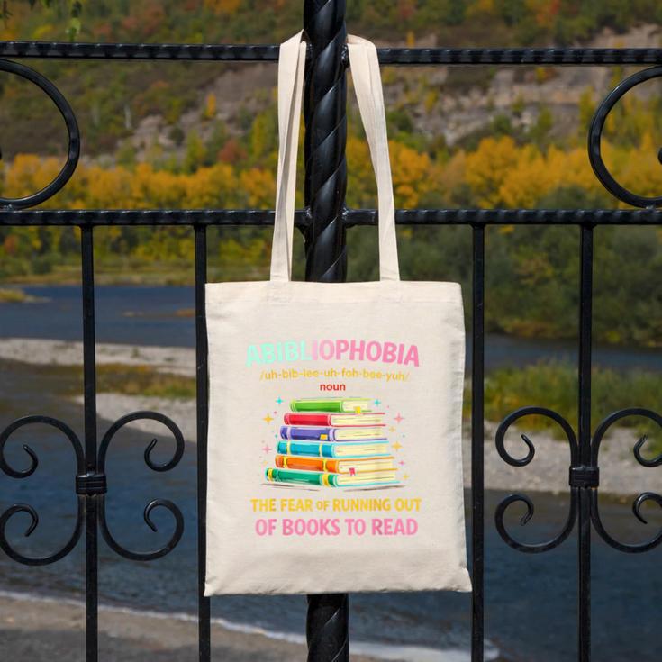 Abibliophobia Book Lovers Graphic Canvas Tote Bag