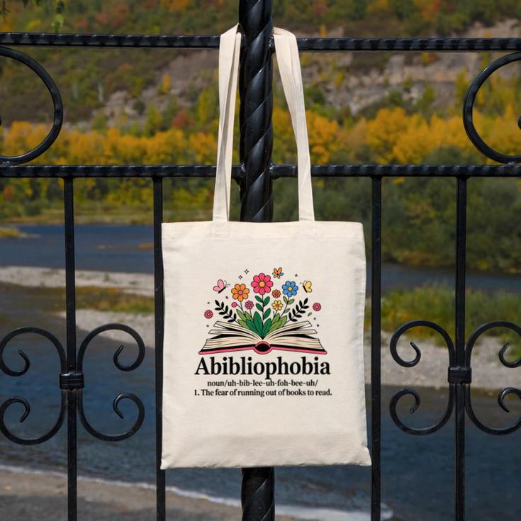 Abibliophobia Noun The Fear Of Running Out Of Books To Read Canvas Tote Bag