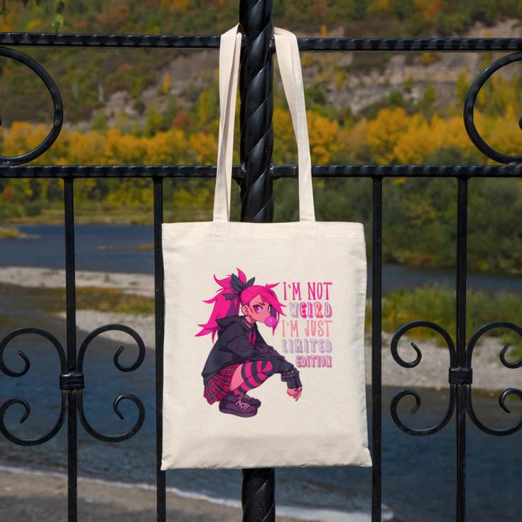 Anime Girl I'm Not Weird Just Limited Edition Introvert Goth Canvas Tote Bag Anime Girl I'm Not Weird Just Limited Edition Introvert Goth Canvas Tote Bag