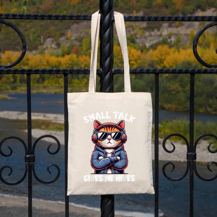 Anti Social Anxiety Mindfulness No Small Talk Introvert Cat Men Women Canvas Tote Bag Anti Social Anxiety Mindfulness No Small Talk Introvert Cat Men Women Canvas Tote Bag