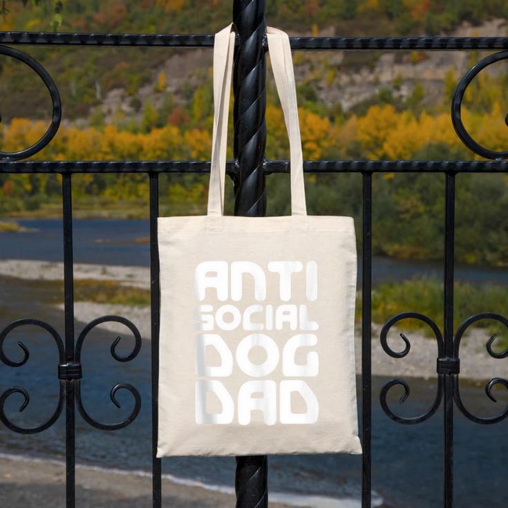 Anti-Social Dog Dad Quote For Anti Social Introvert Persons Canvas Tote Bag