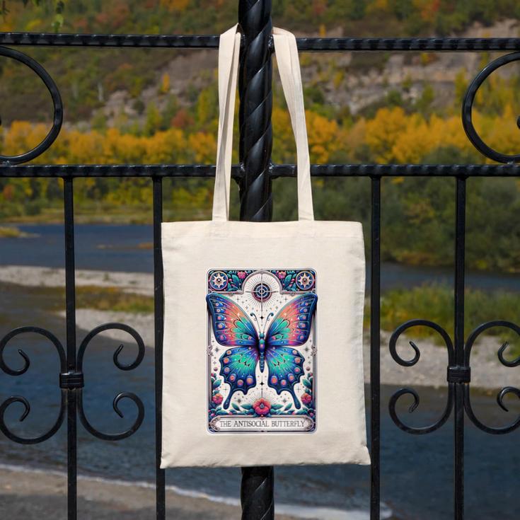 Antisocial Butterfly Introvert Distressed Canvas Tote Bag Antisocial Butterfly Introvert Distressed Canvas Tote Bag