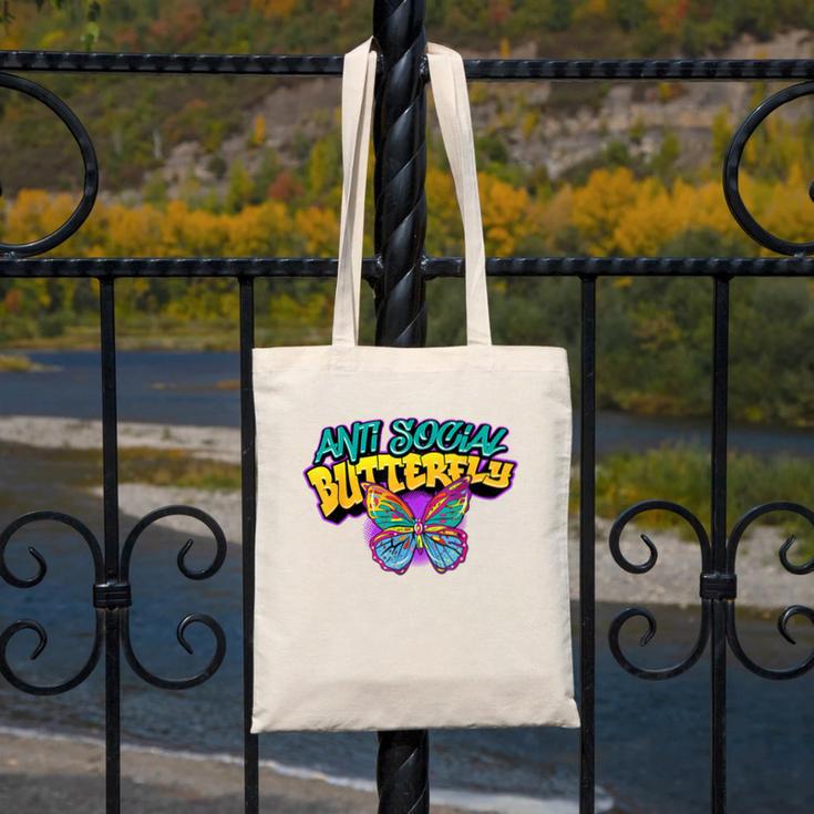 Antisocial Butterfly Shirts For Introvert Canvas Tote Bag Antisocial Butterfly Shirts For Introvert Canvas Tote Bag