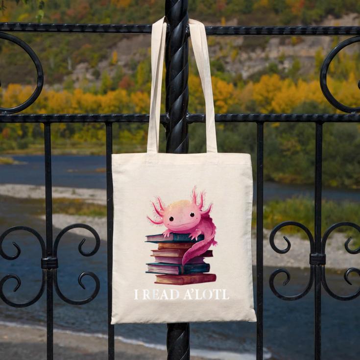 Axolotl Book Lover Librarian Reading Library Readers Canvas Tote Bag