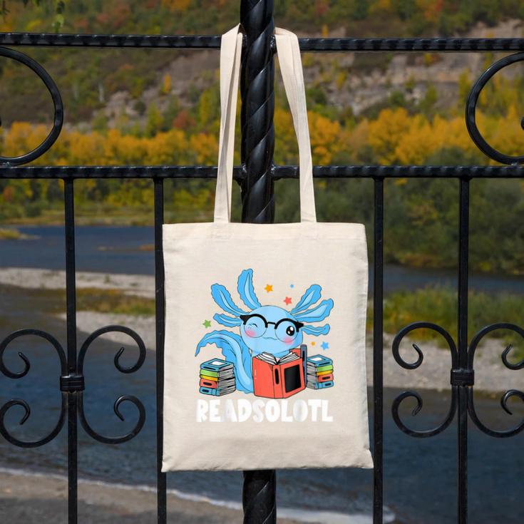 Axolotl Read Book Kawaii Reading Books For Men Women Canvas Tote Bag
