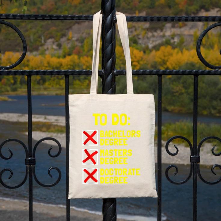 Bachelors Masters Doctorate Degree DR PHD Graduation Canvas Tote Bag