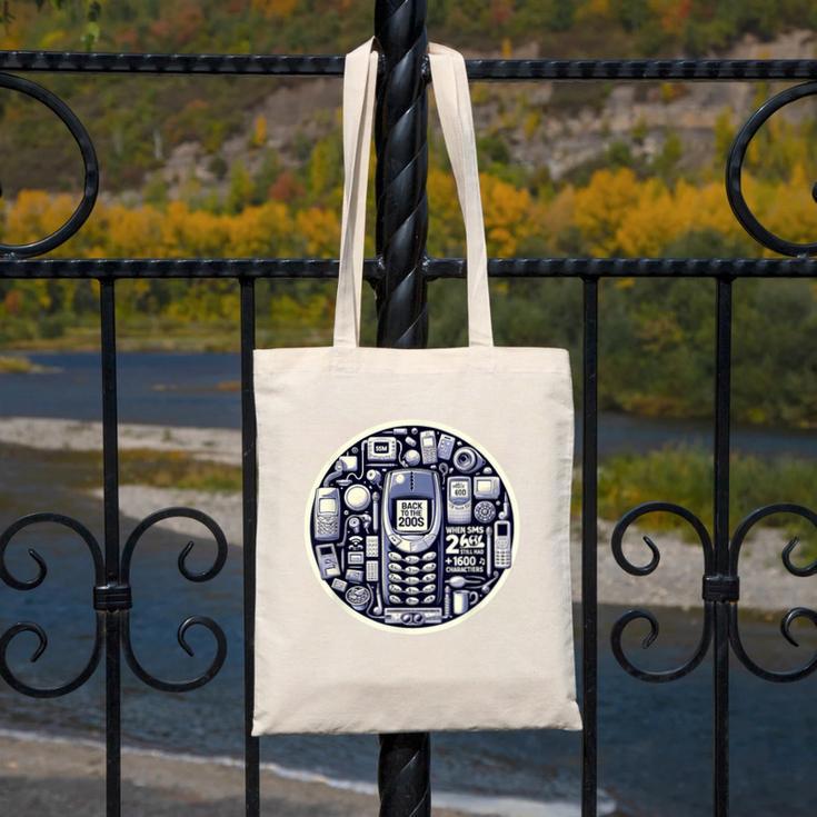 Back To The 2000s Tech Nostalgia Canvas Tote Bag