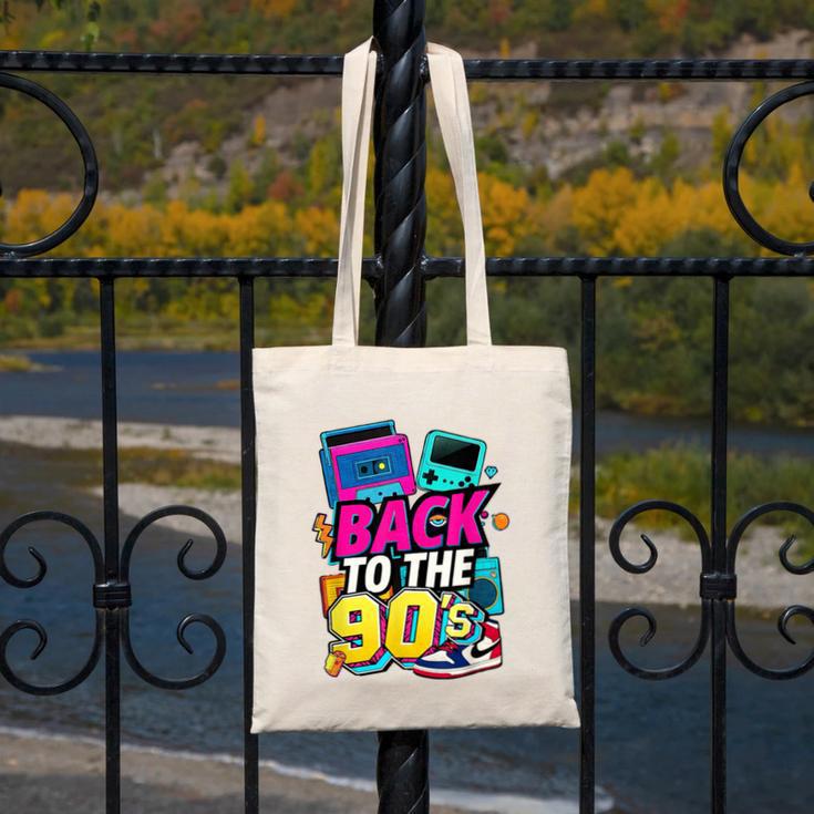 Back To The 90s Nostalgia Cassette Game Console Boombox Canvas Tote Bag
