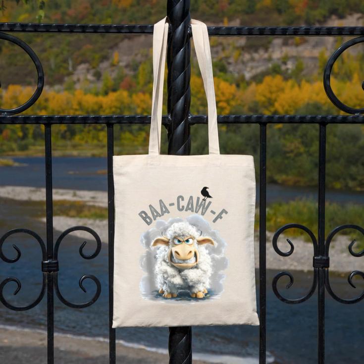 Back Off – Sheep Baa Crow Caw Pun For Introverts Canvas Tote Bag