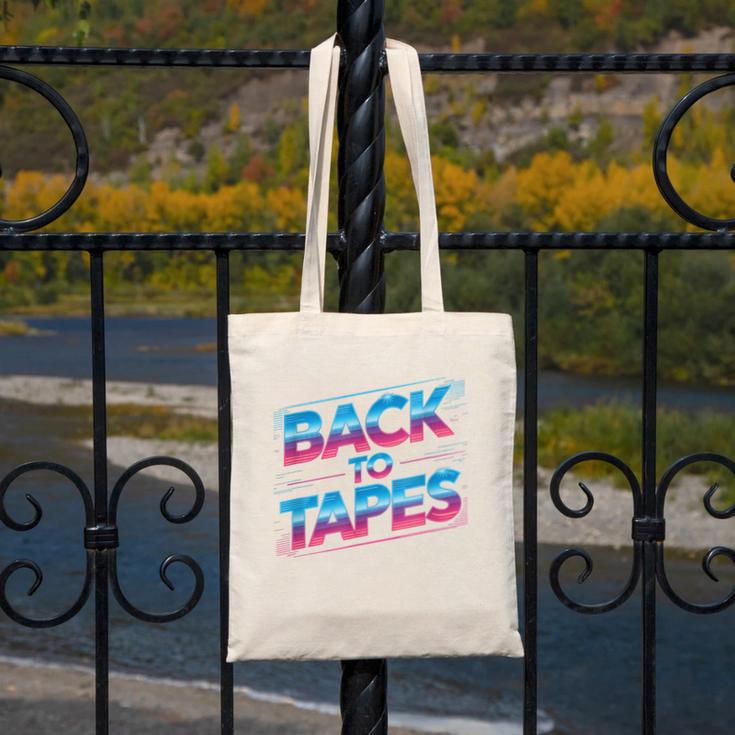 Back To Tapes Retro 80s Cassette Mixtape Nostalgia Canvas Tote Bag