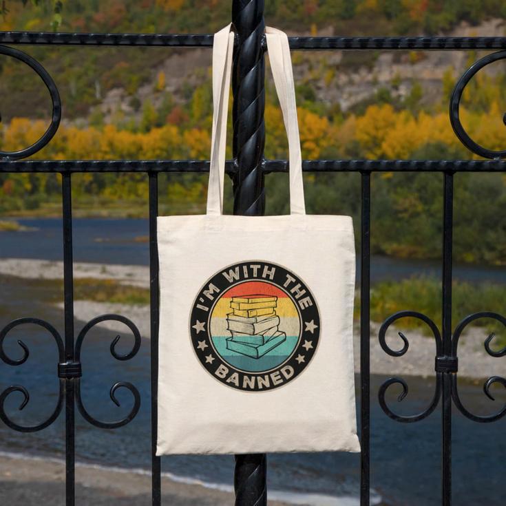 Im With The Banned Book Readers Retro Librarians Teachers Canvas Tote Bag Im With The Banned Book Readers Retro Librarians Teachers Canvas Tote Bag